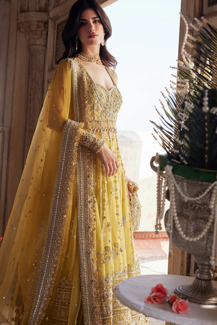 Zaha Surajmukhi ZC25-02 stitched yellow mayun lehenga choli outfit – Pakistanimoda
