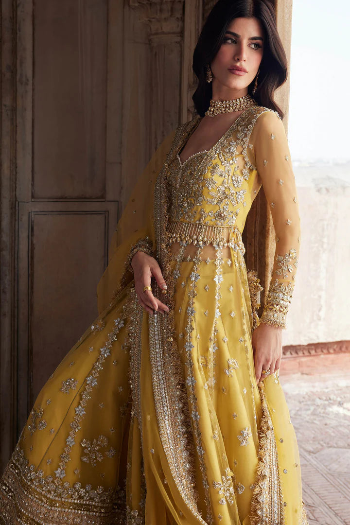 Zaha Surajmukhi ZC25-02 stitched yellow mayun lehenga choli outfit – Pakistanimoda