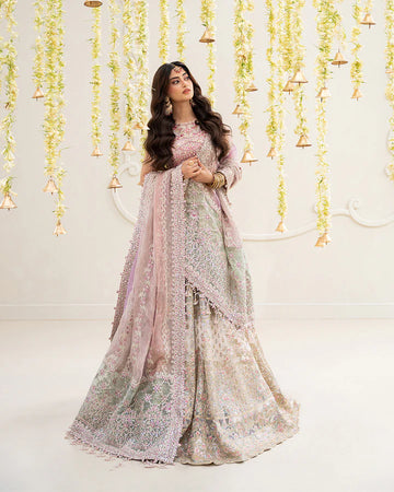 Suzan Faiza Saqlain signature pink lehenga choli with embroidered blouse, net lehenga and organza dupatta – Pakistanimoda worldwide delivery