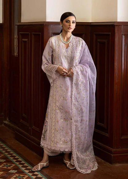 Sweet Opel 8-A Embroidered Lavender Lawn Suit – Elegant Luxury Party Wear for Women-US, Canada & UK