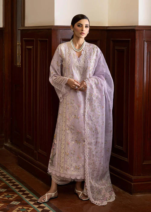Sweet Opel 8-A Embroidered Lavender Lawn Suit – Elegant Luxury Party Wear for Women-US, Canada & UK