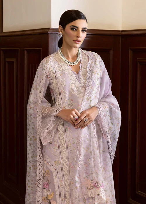 Sweet Opel 8-A Embroidered Lavender Lawn Suit – Elegant Luxury Party Wear for Women-US, Canada & UK