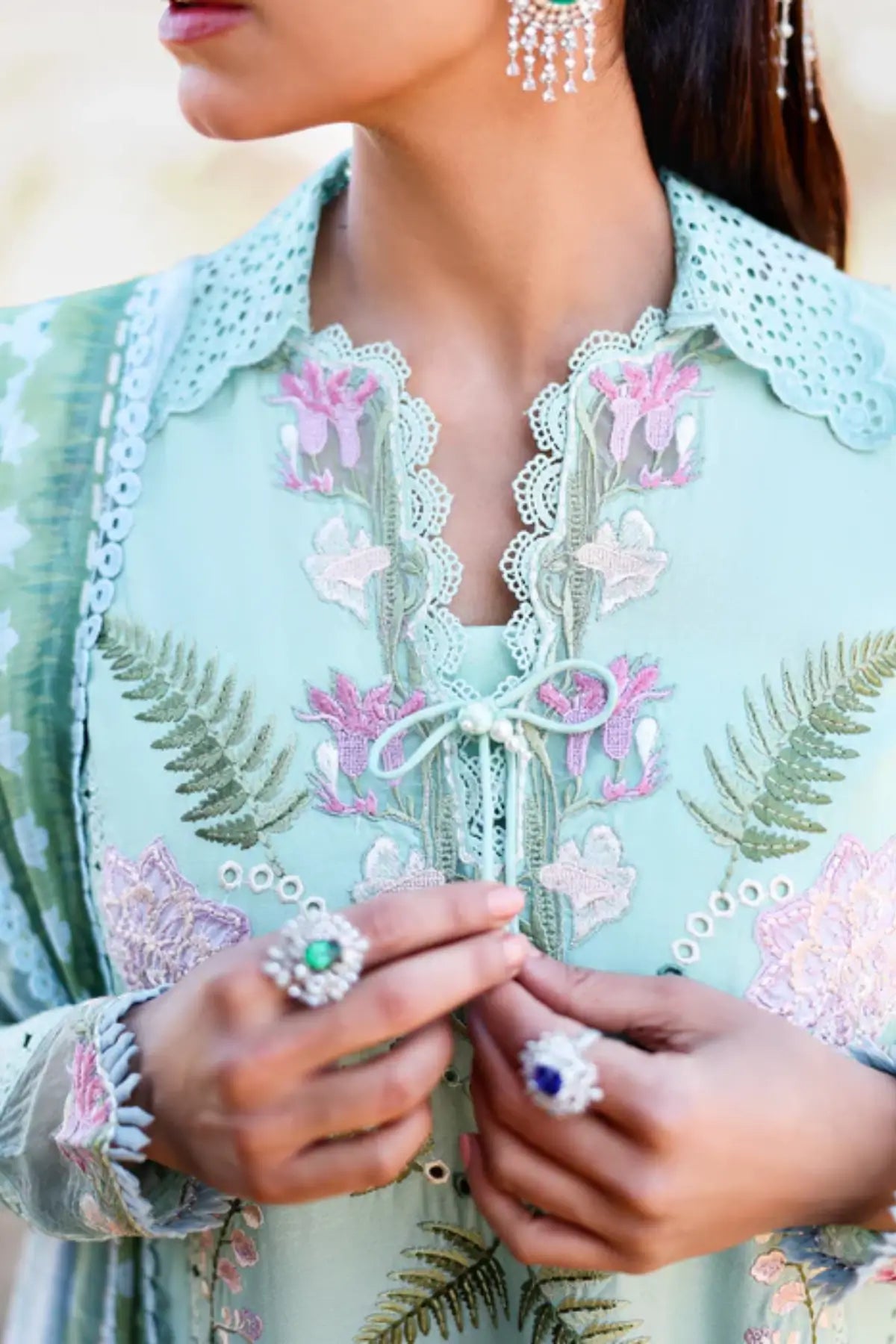 Saira Shakira Breeze ’26 TALI 3-B sky blue designer lawn suit