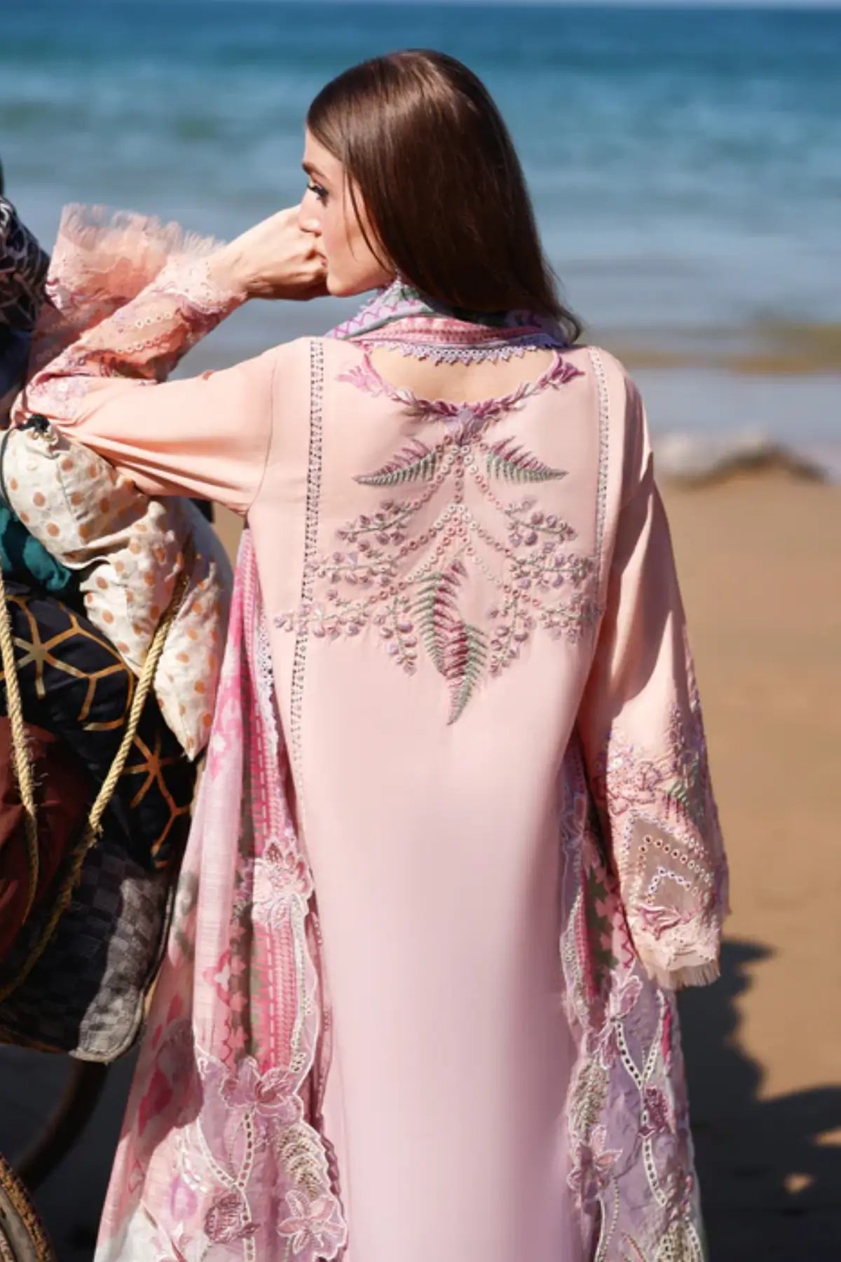 Peach orange Saira Shakira Breeze TALI 3-A lawn suit monar dupatta