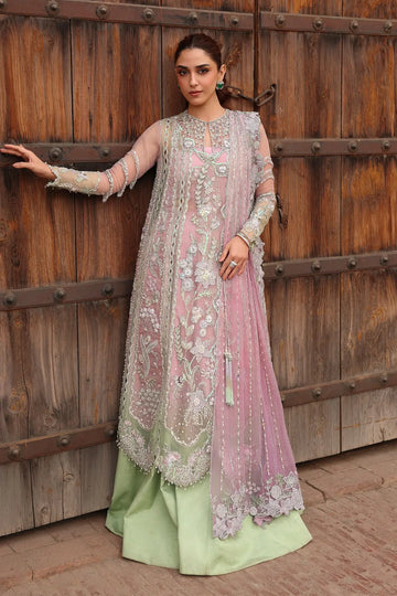 Crimson TILSAM JHILMIL lilac designer stitched suit with embroidered shirt, crystal dupatta and flared bottom