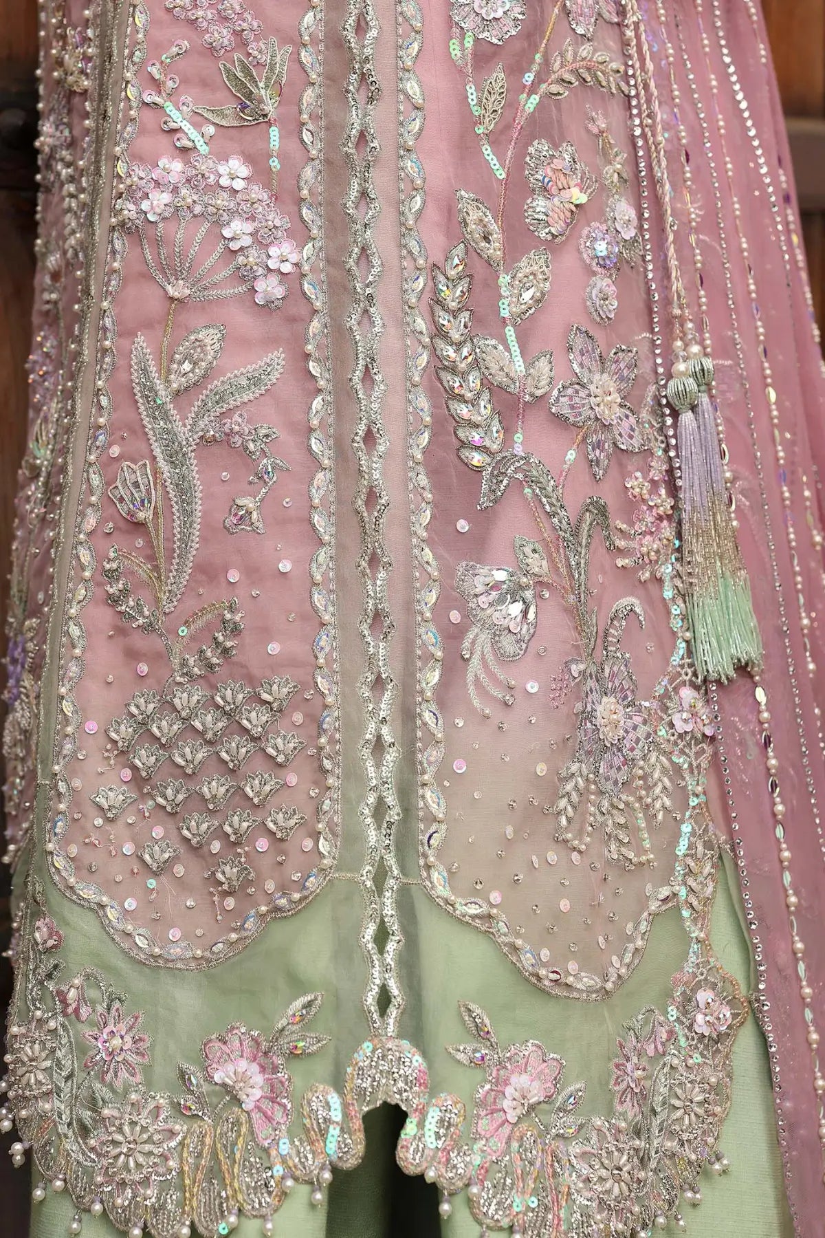 Crimson TILSAM JHILMIL lilac designer stitched suit with embroidered shirt, crystal dupatta and flared bottom