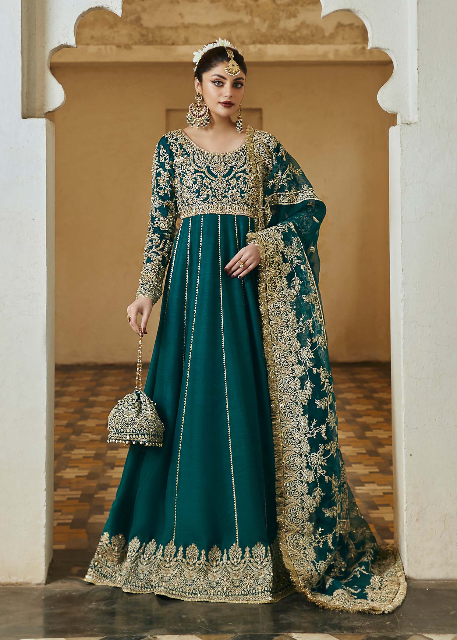 Tabeer - Green Color Frock Suit By Kanwal Malik