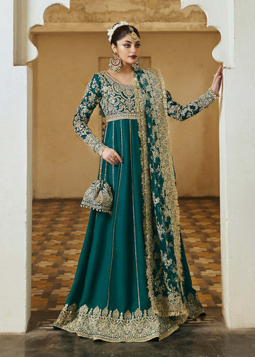 Tabeer - Green Color Frock Suit By Kanwal Malik Tabeer - Green Color Frock Suit By Kanwal Malik
