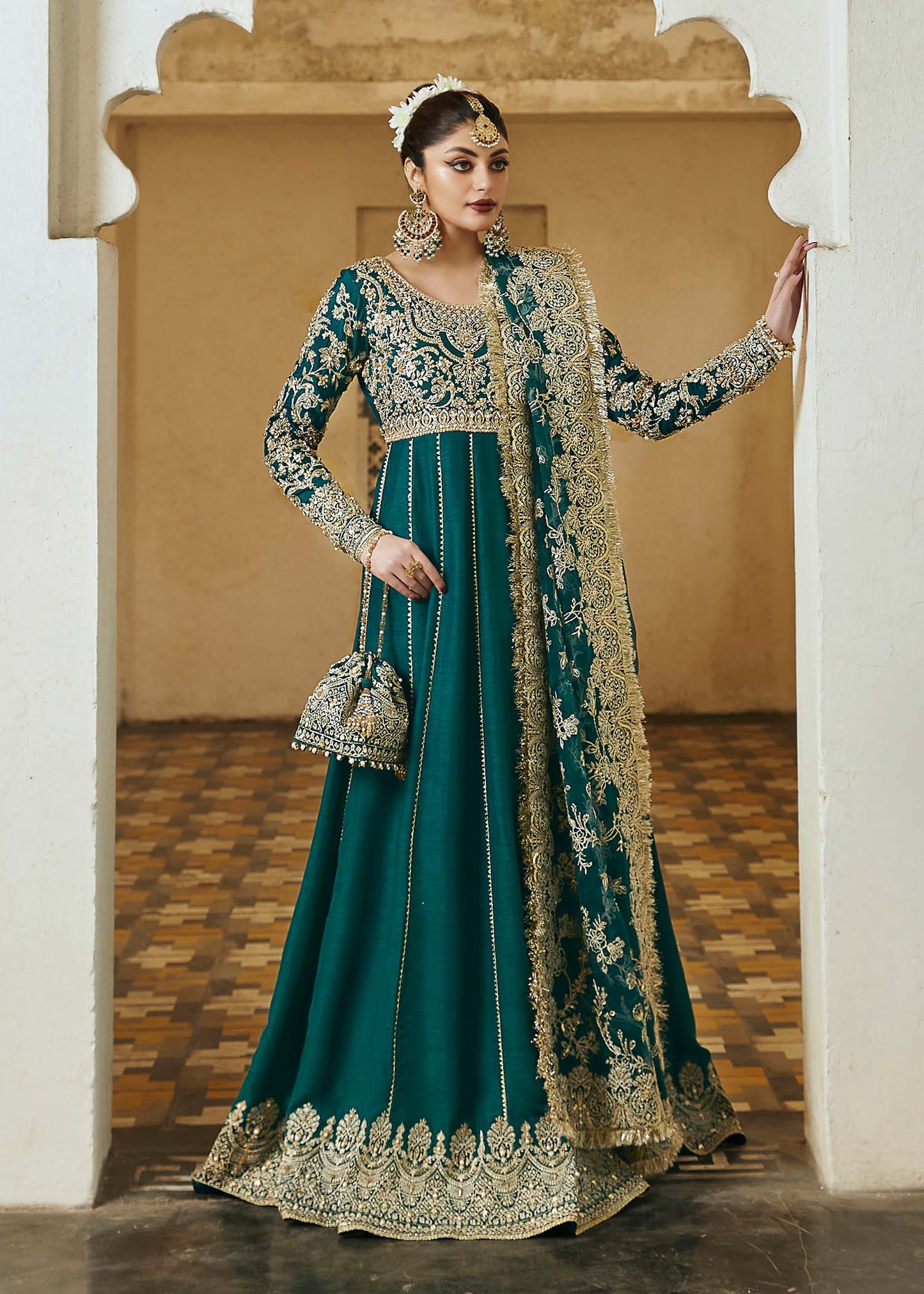 Tabeer - Green Color Frock Suit By Kanwal Malik