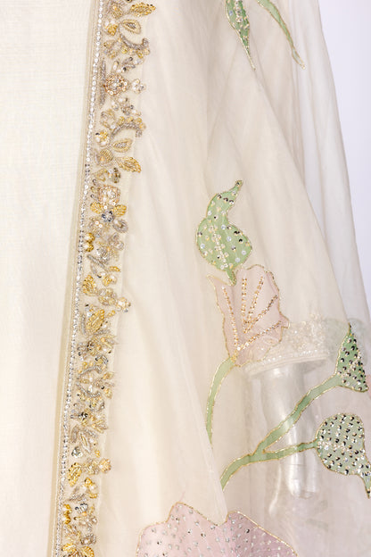 Tabish – Luxury Sheesha Silk 3-Piece Suit with Hand-Painted Dupatta