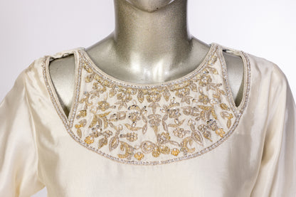 Tabish – Luxury Sheesha Silk 3-Piece Suit with Hand-Painted Dupatta