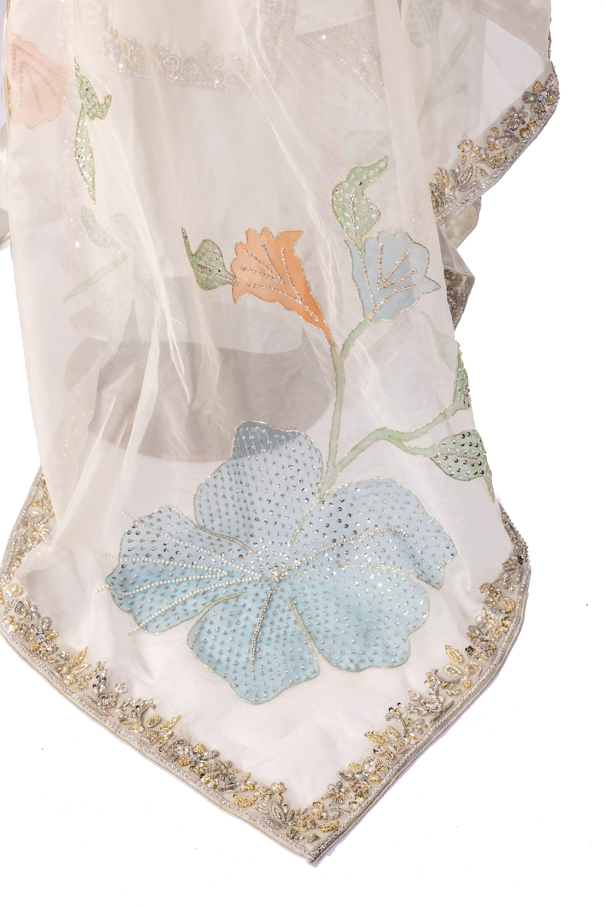 Tabish – Luxury Sheesha Silk 3-Piece Suit with Hand-Painted Dupatta