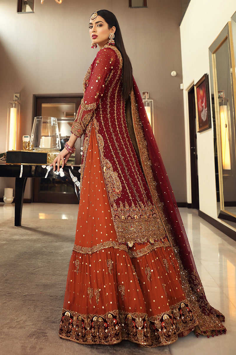 Taleya-Traditional Maroon Wedding Outfit for Pakistani and Indian Brides