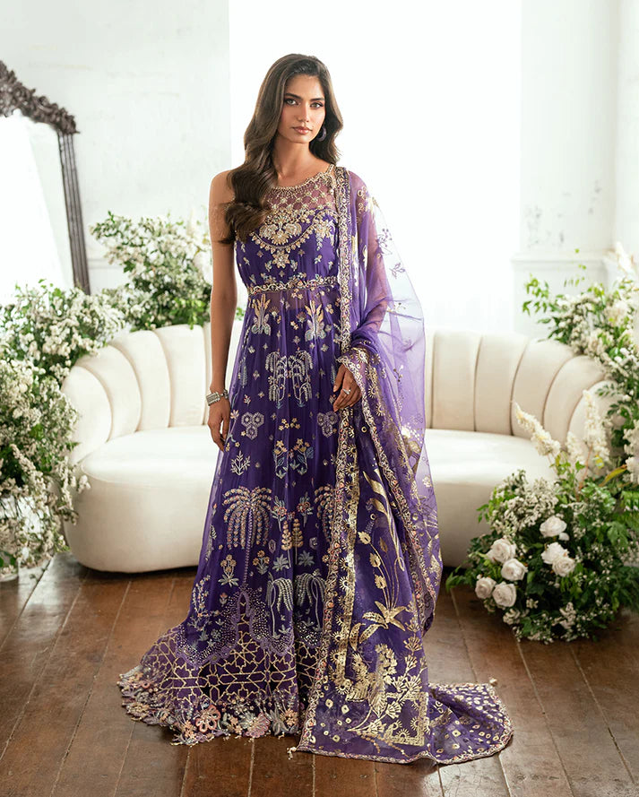 Tara Taal by Mushq Purple Embroidered Chiffon Anarkali Stitched Outfit – Shop Pakistanimoda.com