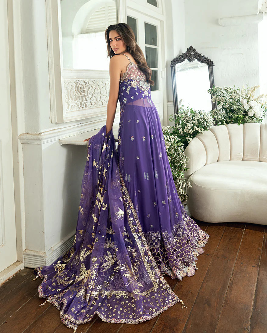 Tara Taal by Mushq Purple Embroidered Chiffon Anarkali Stitched Outfit – Shop Pakistanimoda.com