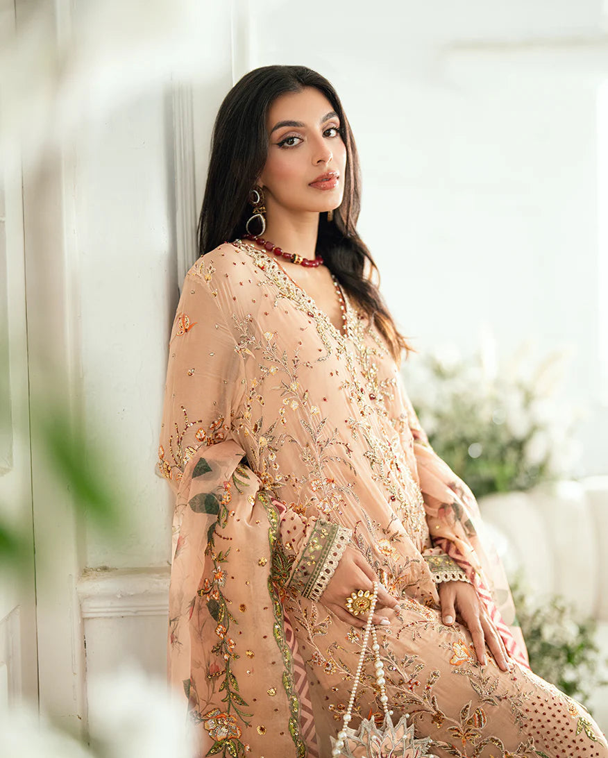 Tarannum by Mushq Mocha Embroidered Chiffon Stitched Formal Dress – Shop Pakistanimoda.com