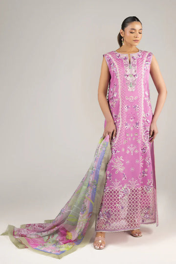 Timeless Wave- Dark Pink Manaram Luxury lawn Outfit By- Mushq