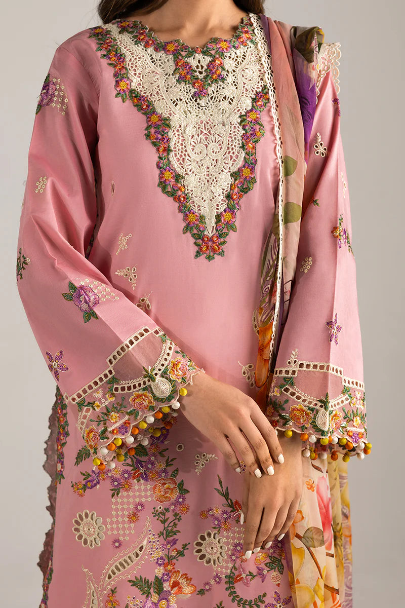 Twinkling Tempos- Light Pink Manaram Luxury lawn Outfit By- Mushq