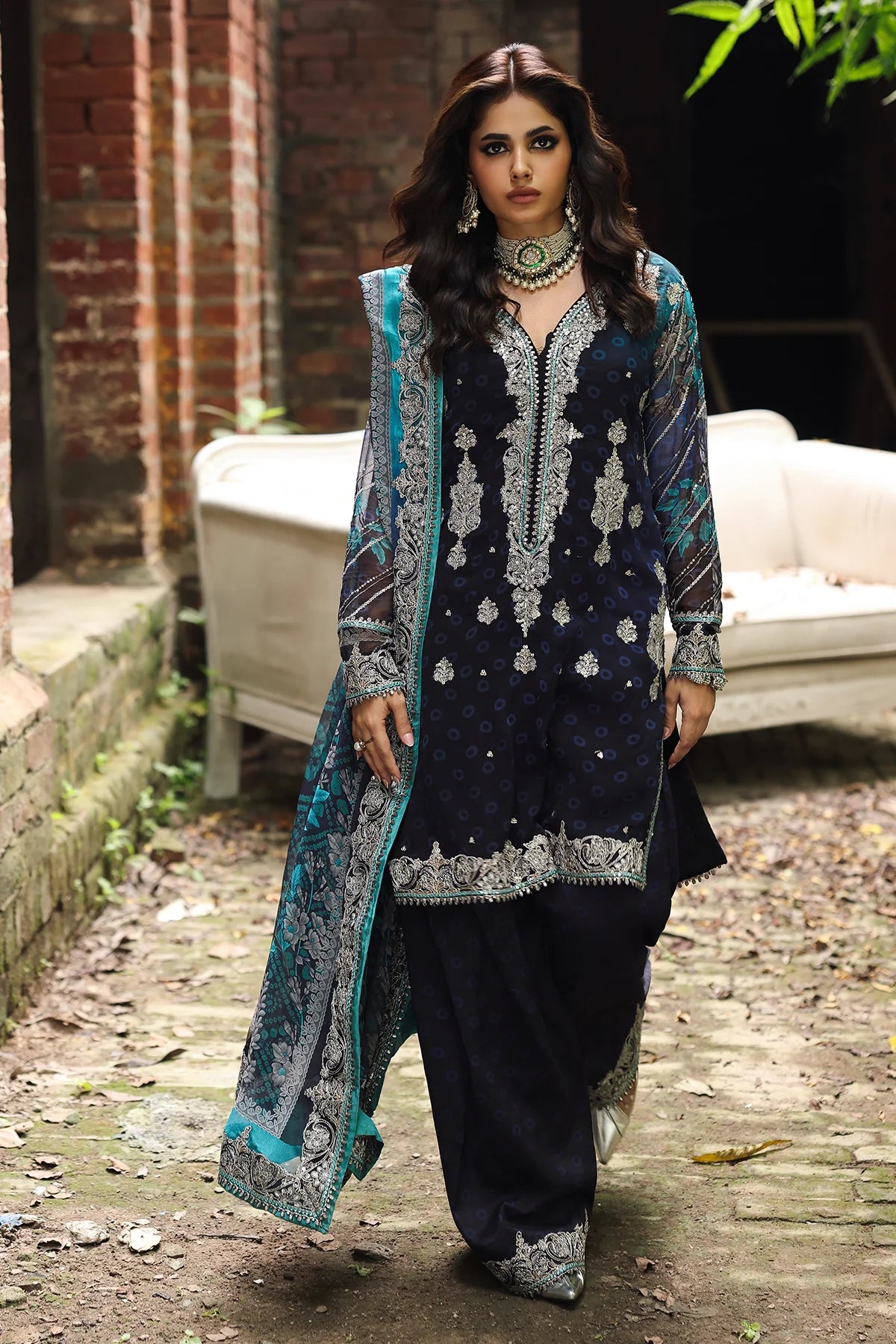 VSL25-32 Charizma Navy Blue Vasal Vol 5 Stitched Chiffon Suit – Luxury festive & wedding wear online at Pakistanimoda.com with worldwide shipping.