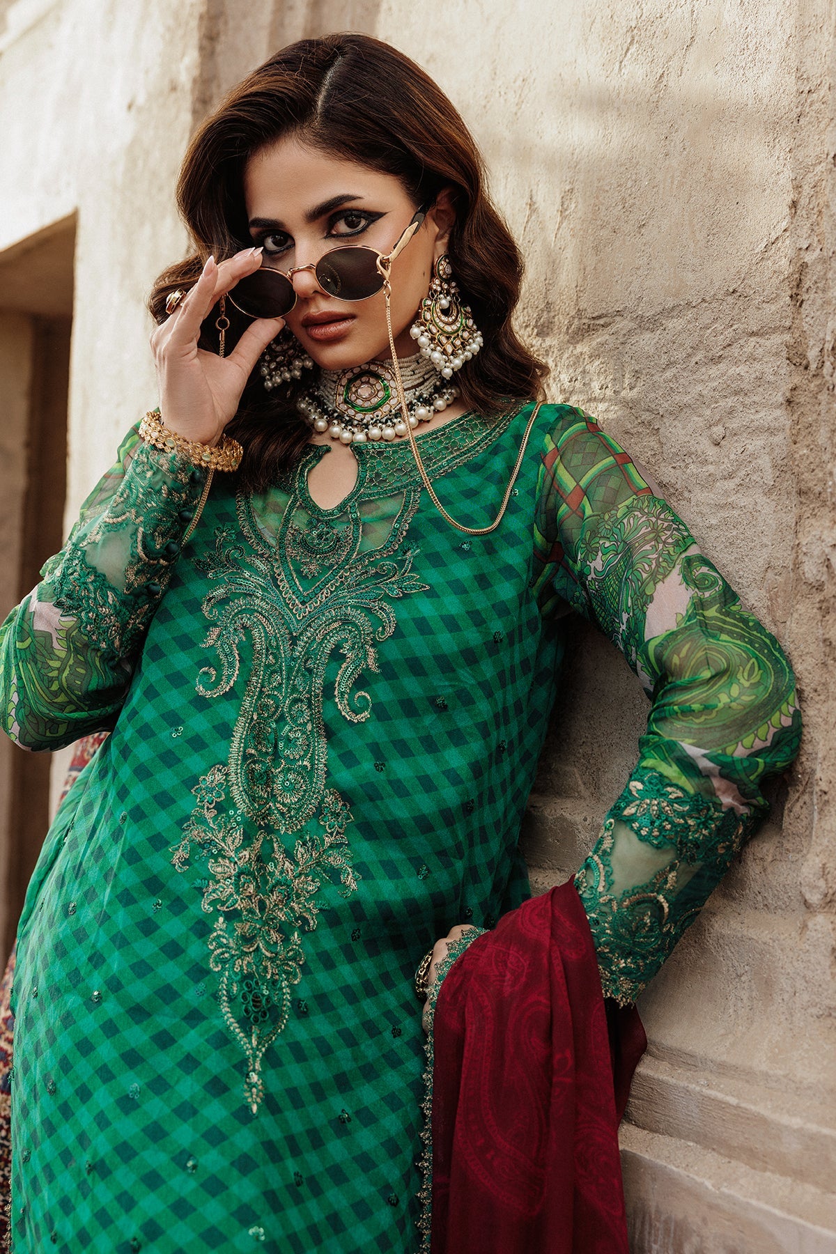 VSL25-35 Charizma Green Vasal Vol 5 Stitched Chiffon Suit – Luxury 3PC designer outfit online at Pakistanimoda.com with worldwide shipping.