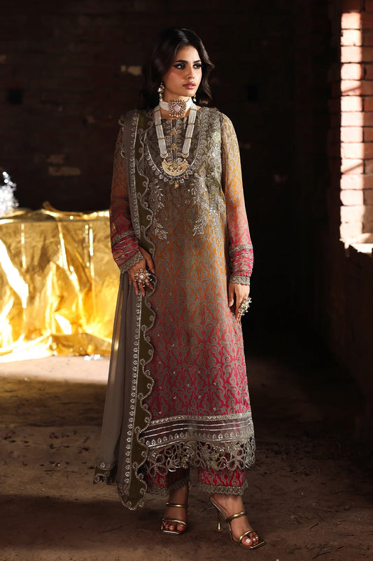 VSL25-37 Charizma Olive Red Vasal Vol 5 Stitched Chiffon Suit – Luxury 3PC designer wear online at Pakistanimoda.com with worldwide shipping.