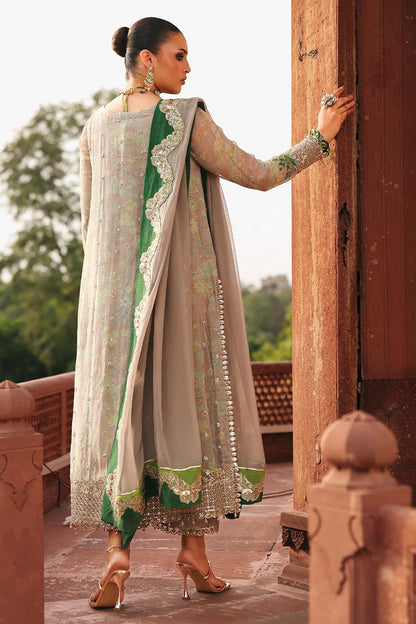 VSL25-38 Charizma Silver Green Vasal Vol 5 Stitched Chiffon Suit – Luxury 3PC designer wear online at Pakistanimoda.com with worldwide shipping.