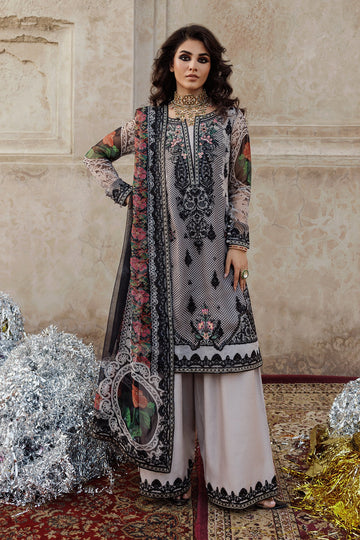 Pakistanimoda Charizma VSL25-44 grey chiffon stitched suit from Vasal Vol 6 Unstitched Luxury Chiffon Collection.