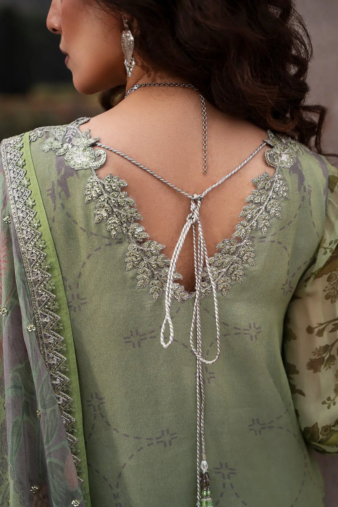 VSL6-06 pistachio green chiffon embroidered stitched 3PC suit Charizma Vasal Vol 02 Pakistanimoda