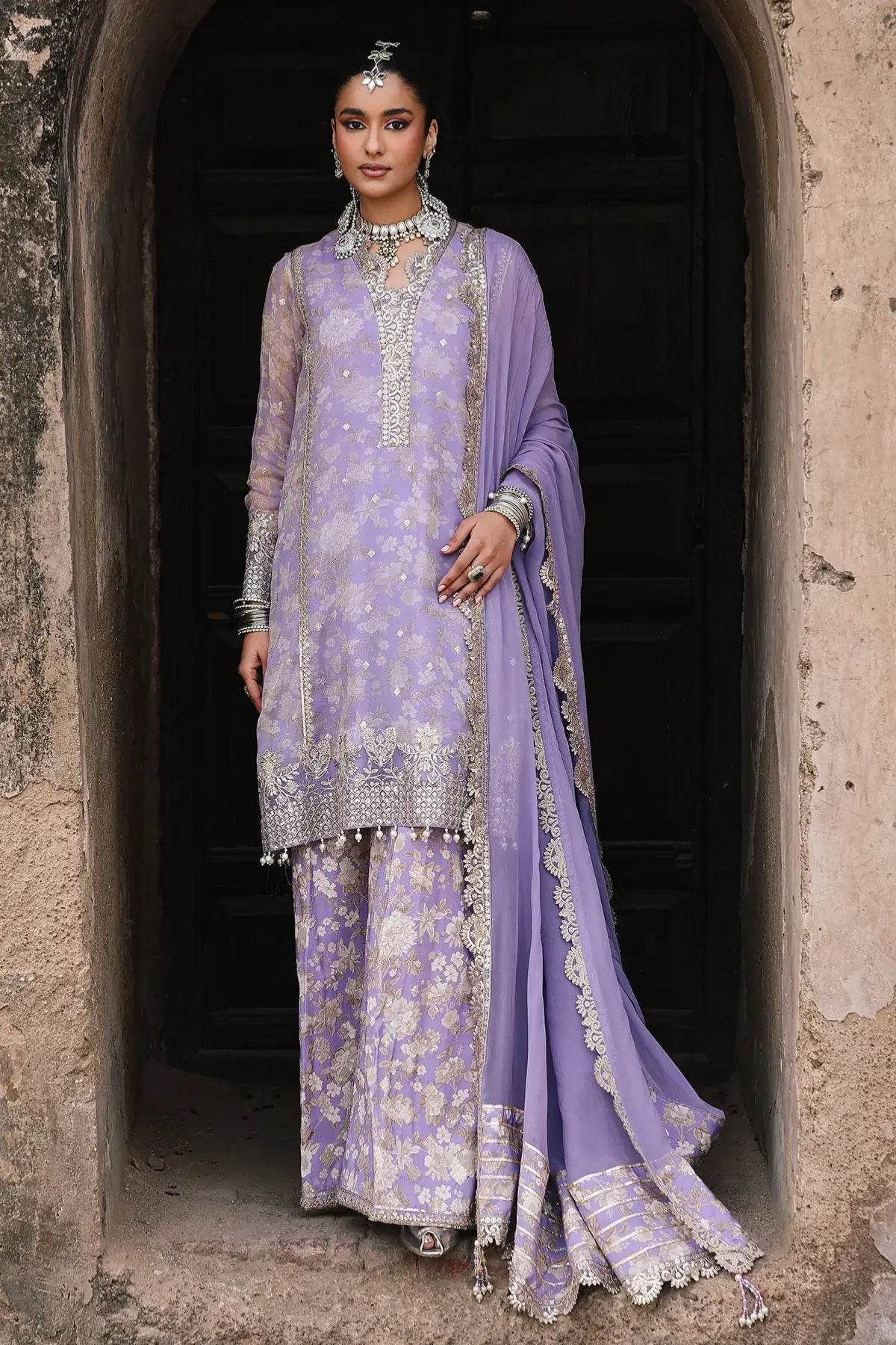 VSL6-11 lilac chiffon embroidered stitched 3PC suit Charizma Vasal Vol 02 Pakistanimoda