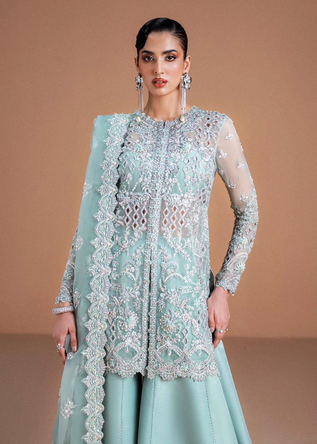 Vania by Kanwal Malik contemporary Pakistani ice blue party wear suit