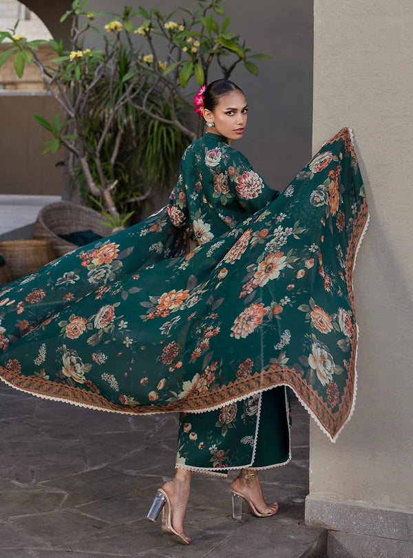 Velina-Green 3-piece Printed Lawn Suit By-Zainab Chottani
