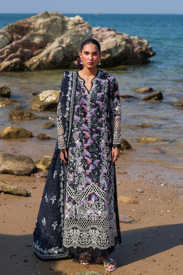 Velour- Black Embroidered Luxury Lawn'25 Outfit By- Afrozeh