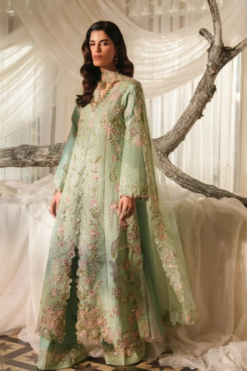 Verdant by Saira Shakira mint green festive formal dress with net dupatta