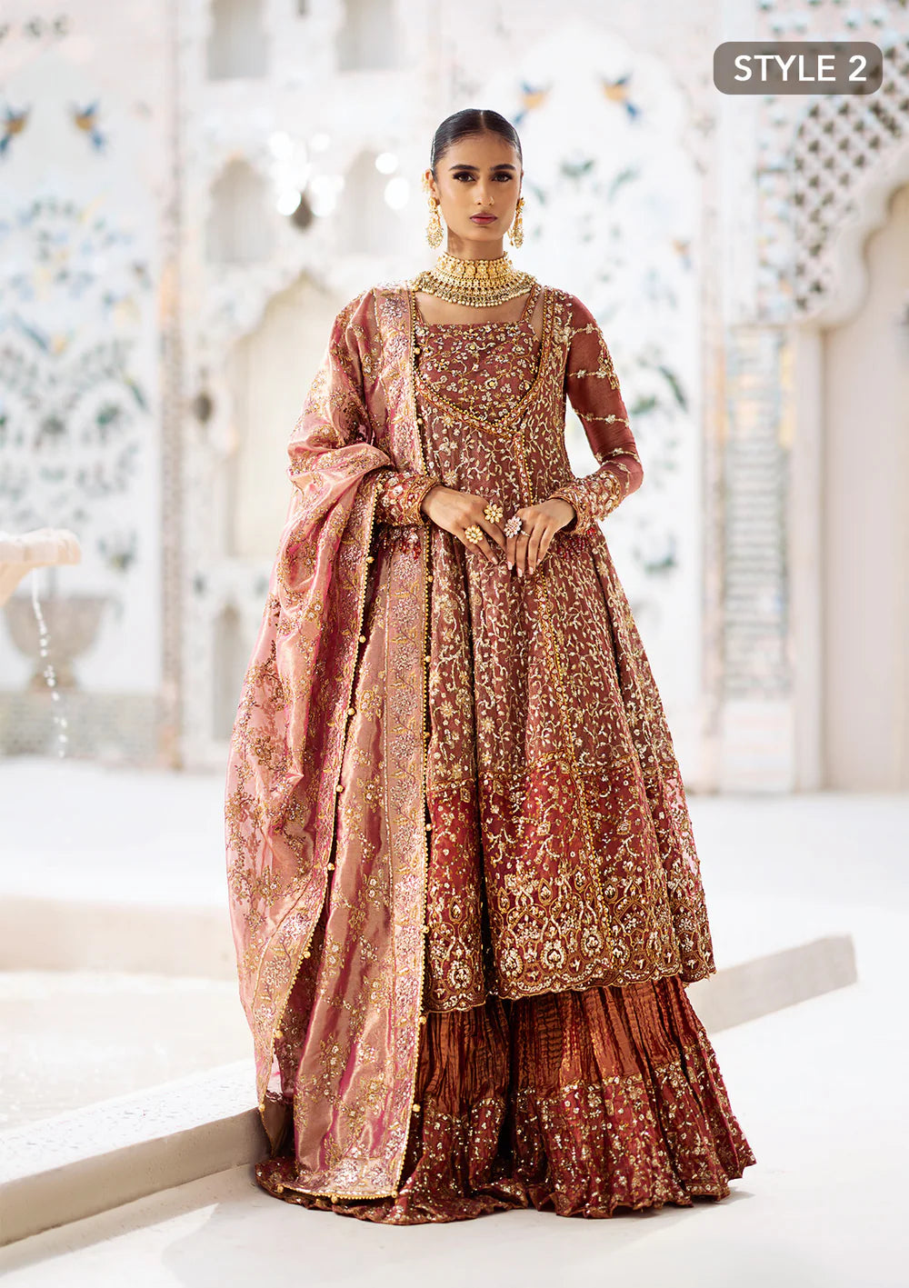 Vermilion Enchantment - Pakistani Wedding Formal Wear By AIK