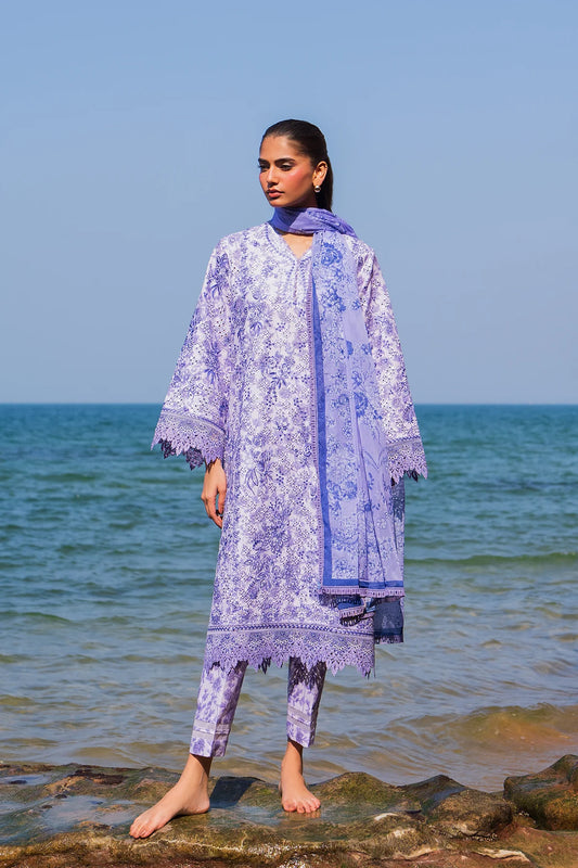 Verve- Lilac Embroidered Luxury Lawn'25 Outfit By- Afrozeh
