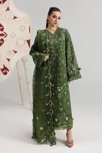 Vesta QFL-09 – Bottle Green Stitched Lawn 3PC Suit | Qalamkar