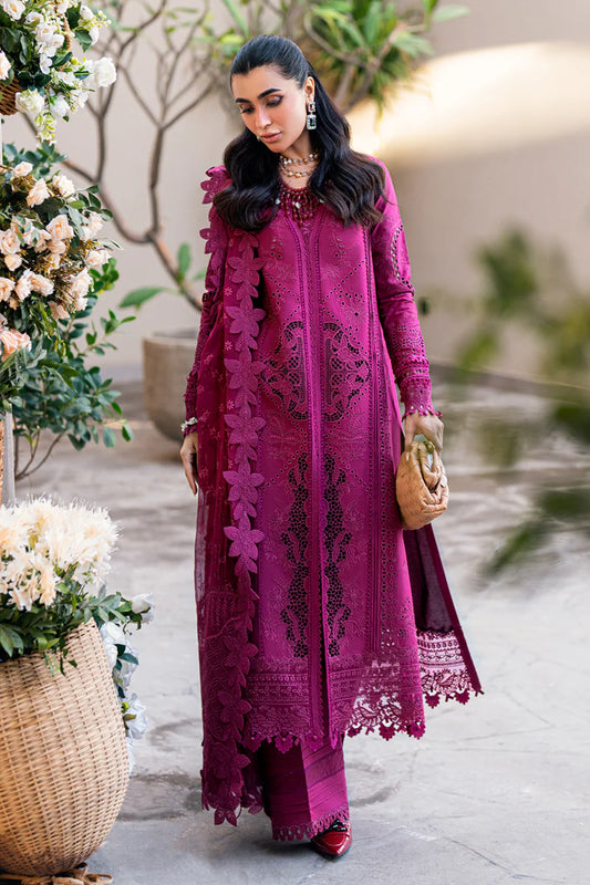 Violet- Pakistani Designer Lawn Outfit By- Qalamkar