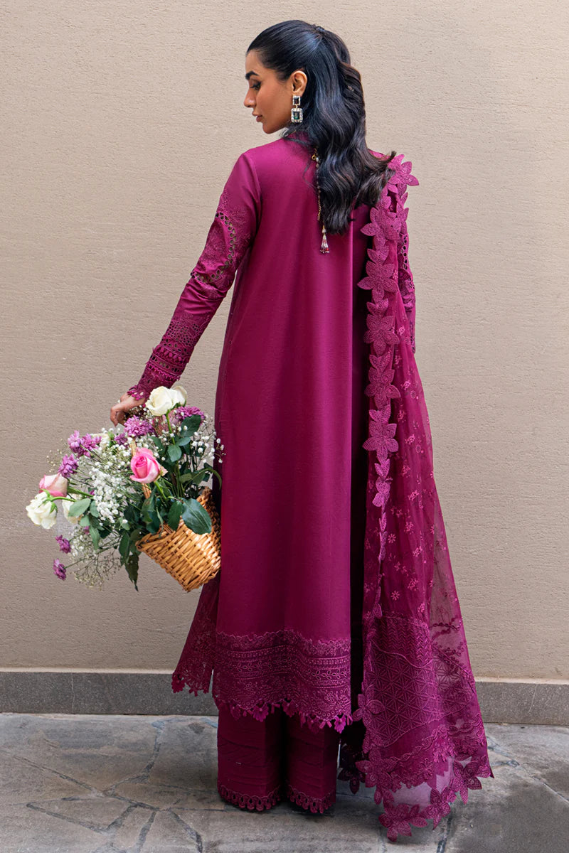Violet- Pakistani Designer Lawn Outfit By- Qalamkar