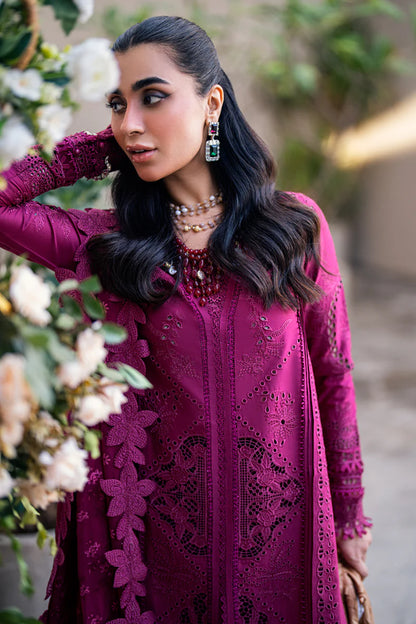Violet- Pakistani Designer Lawn Outfit By- Qalamkar