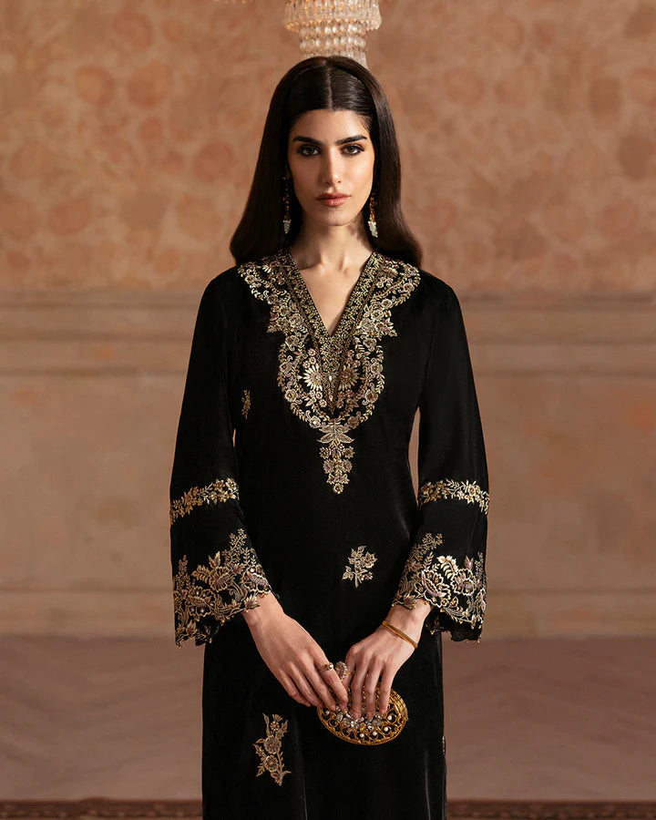 Vita-Pakistani Traditional Embroidered Shirt with Trouser-By-Faiza Saqlain