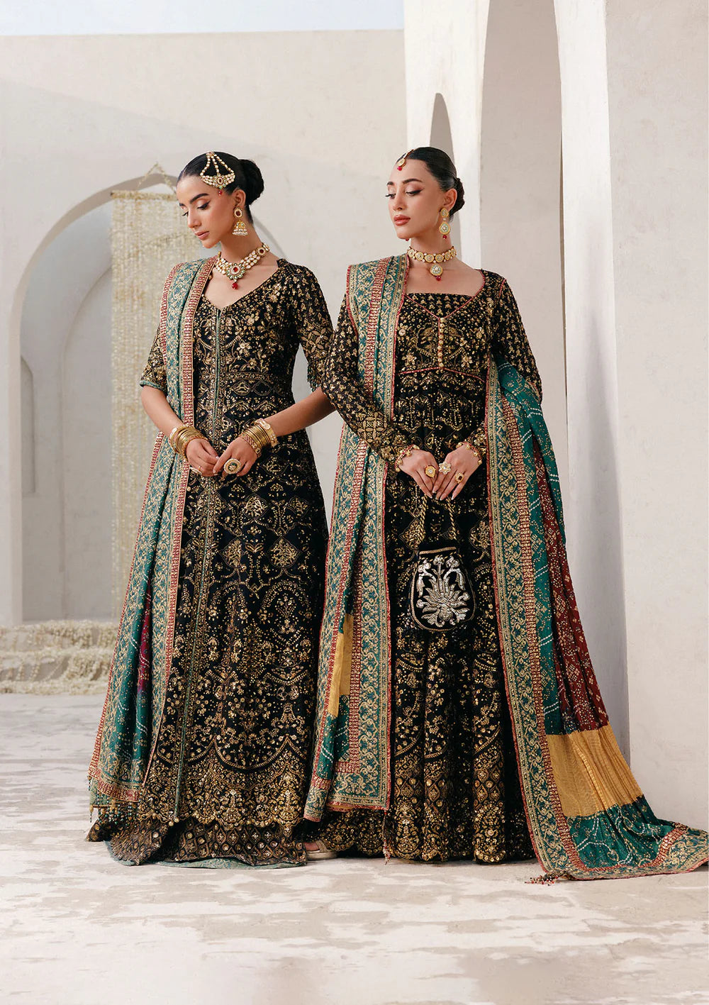 Embroidered chiffon stitched wedding formal with medium silk dupatta – Pakistanimoda.com