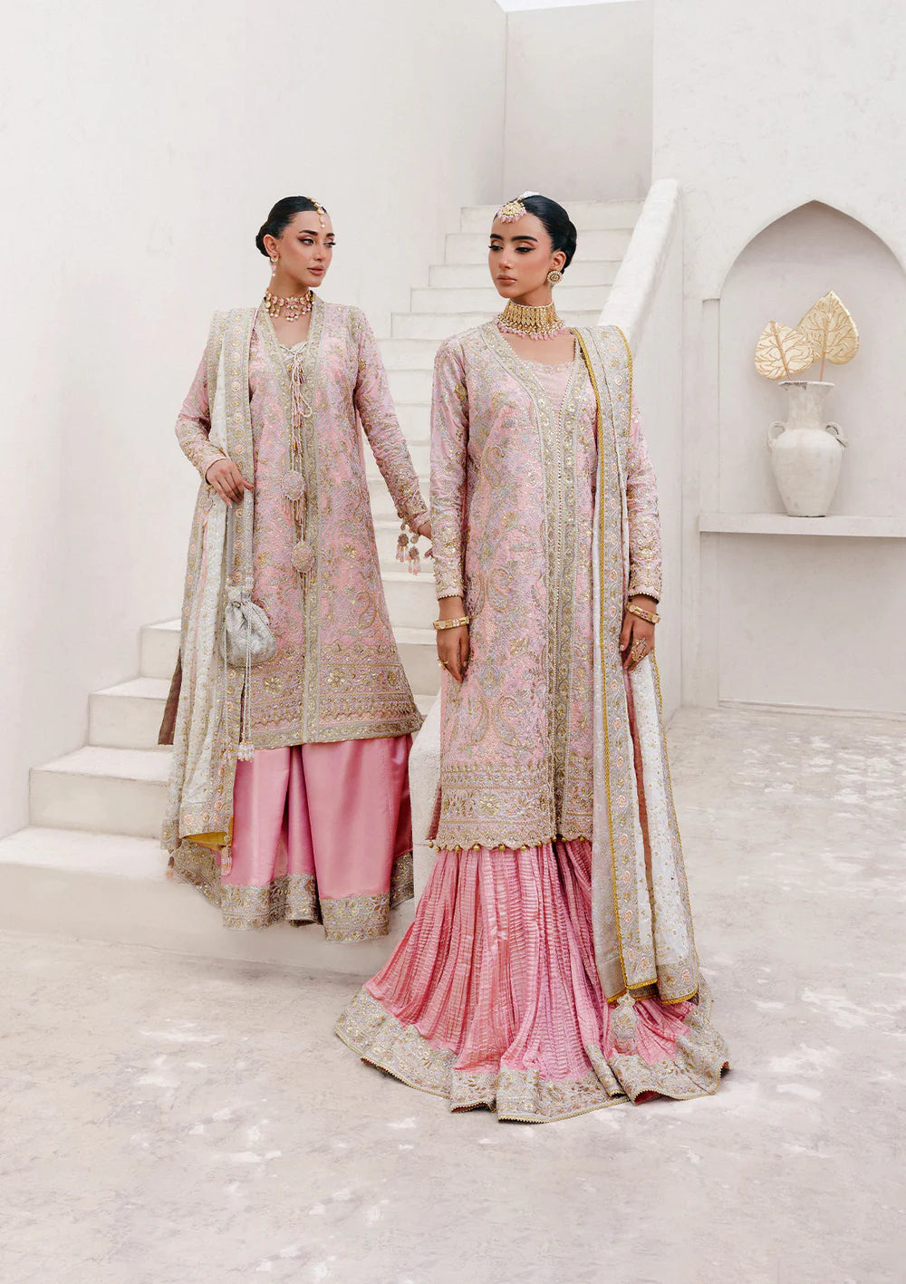 AIK stitched katan silk formal dress with medium silk dupatta – Pakistanimoda.com