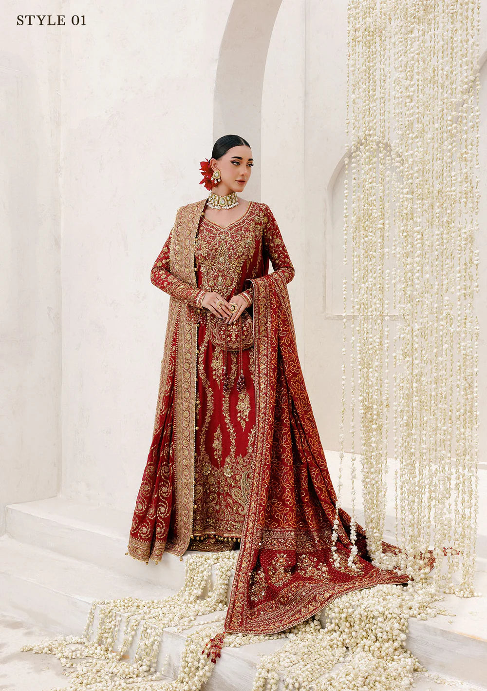 Designer Pakistani stitched red wedding formal – AIK Wedding Festive Vol 2 – Pakistanimoda.com