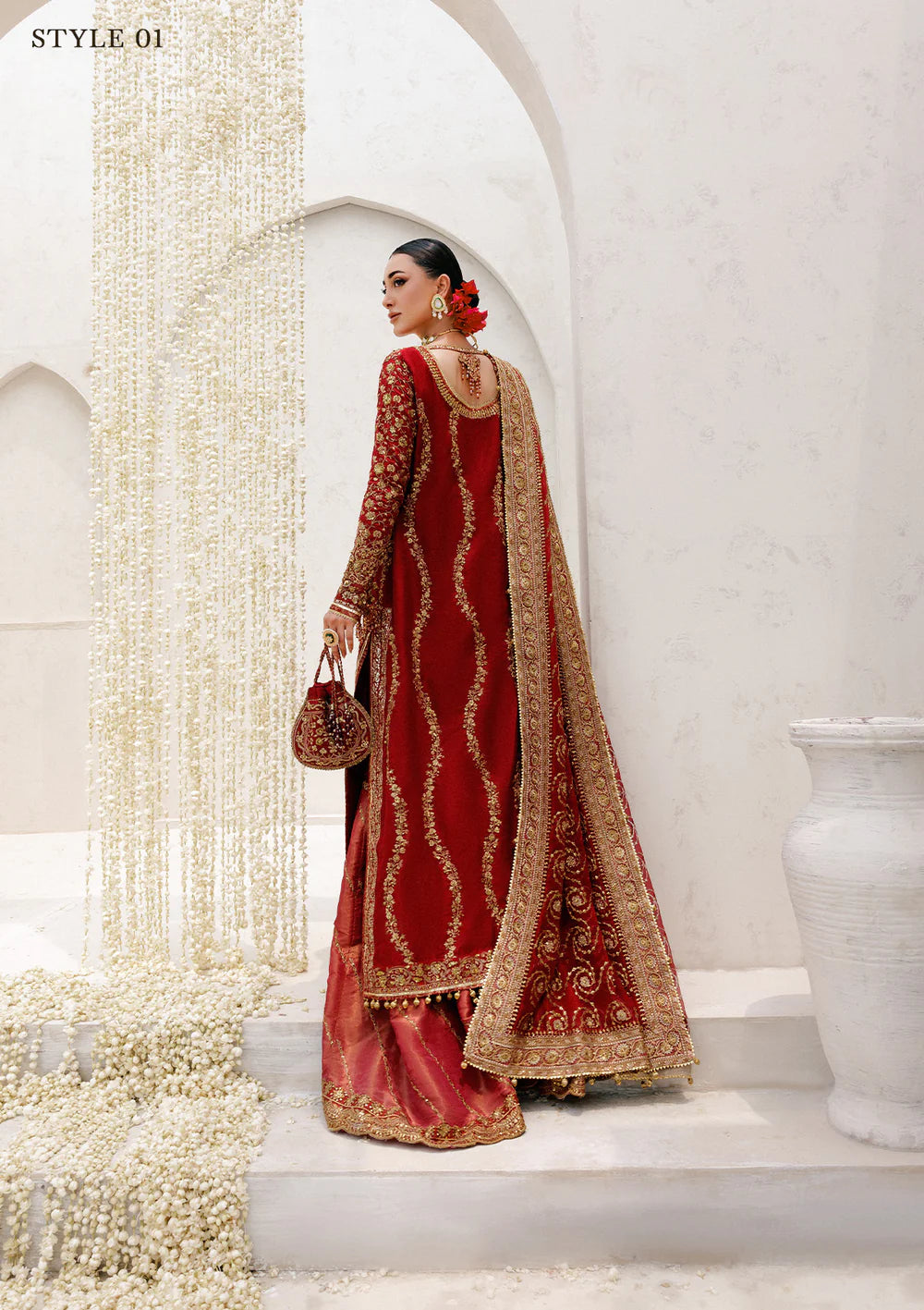 Designer Pakistani stitched red wedding formal – AIK Wedding Festive Vol 2 – Pakistanimoda.com
