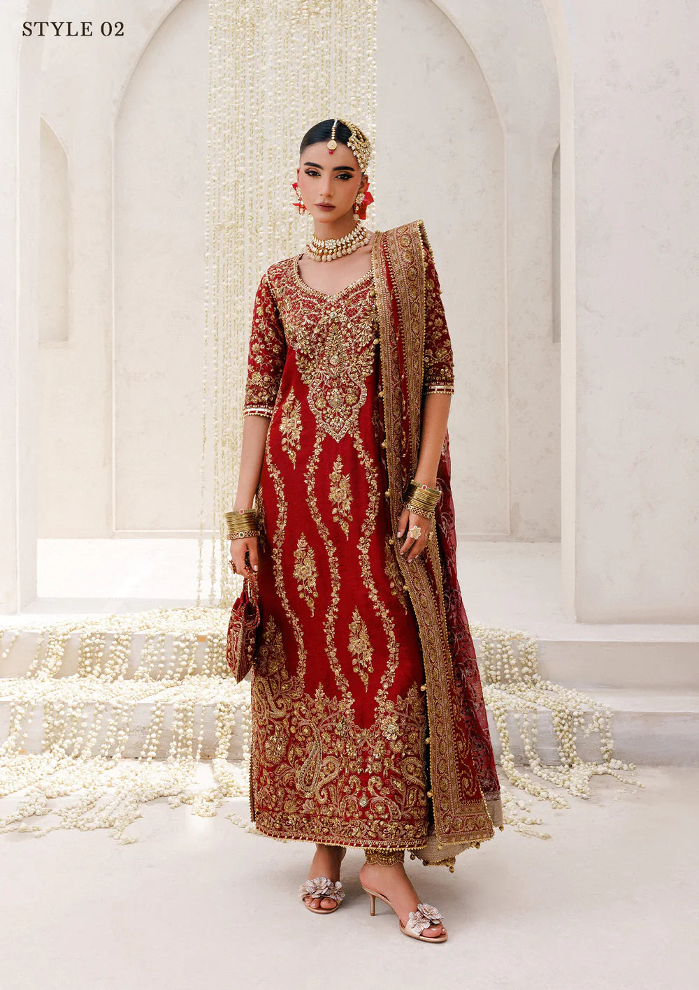 Designer Pakistani stitched red wedding formal – AIK Wedding Festive Vol 2 – Pakistanimoda.com