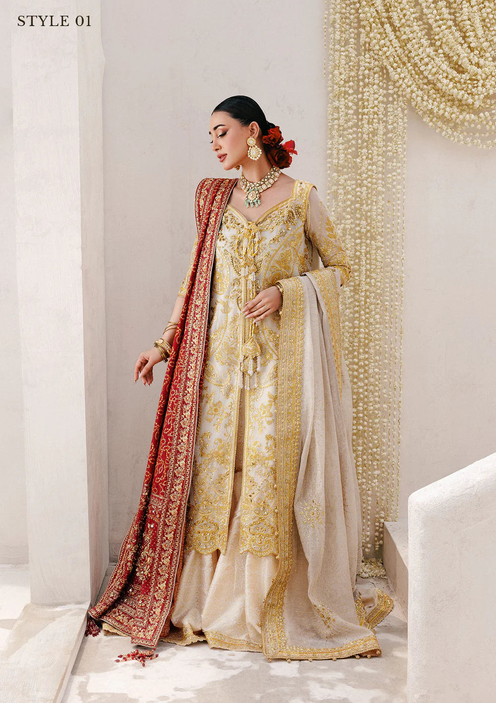 Luxury Pakistani stitched off-white outfit – AIK Wedding Festive Vol 2 – Pakistanimoda.com worldwide shipping