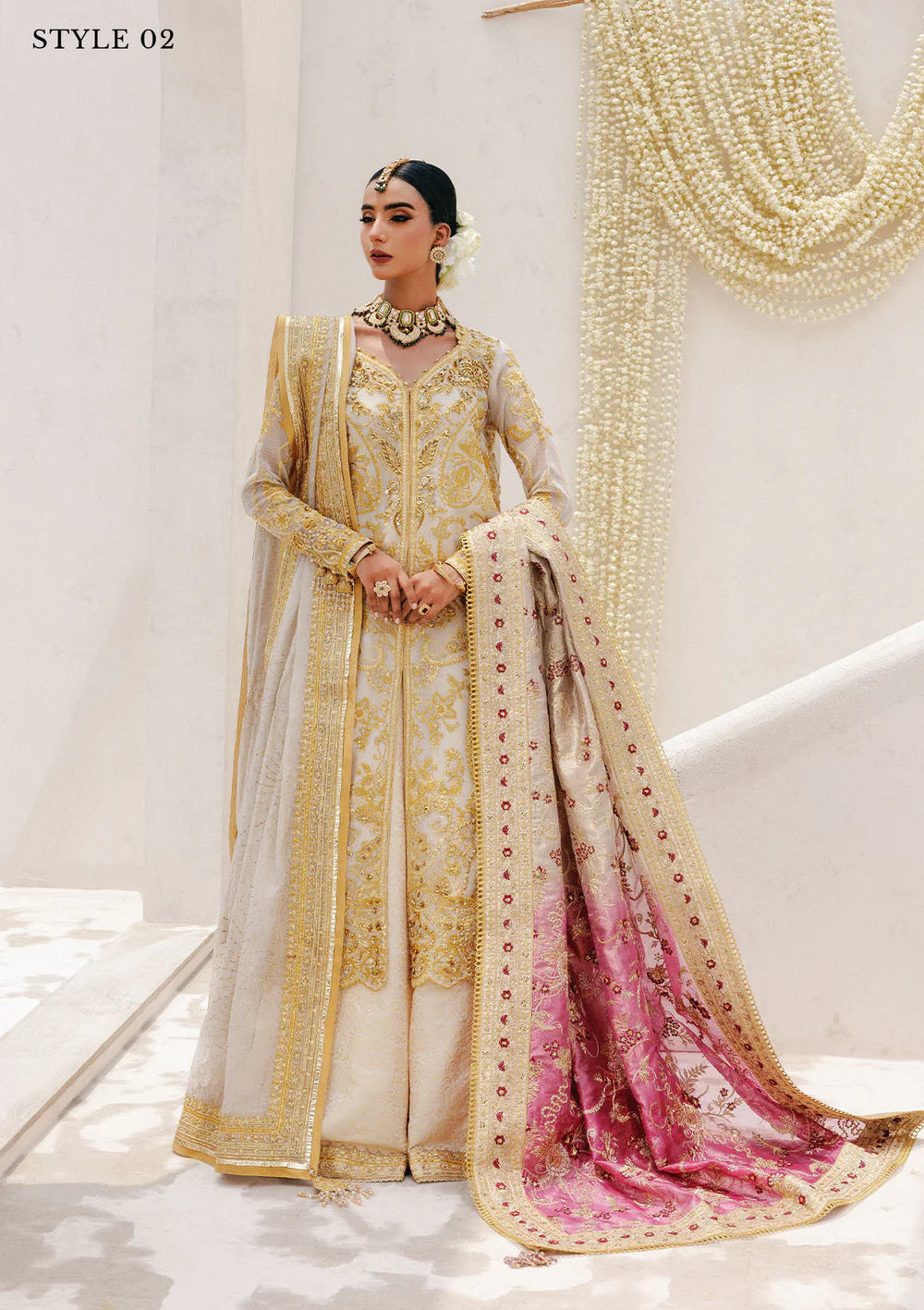 Luxury Pakistani stitched off-white outfit – AIK Wedding Festive Vol 2 – Pakistanimoda.com worldwide shipping