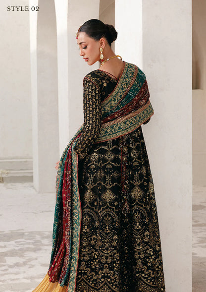 Embroidered chiffon stitched wedding formal with medium silk dupatta – Pakistanimoda.com