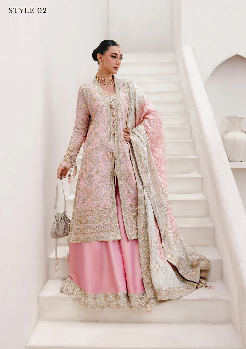 AIK stitched katan silk formal dress with medium silk dupatta – Pakistanimoda.com