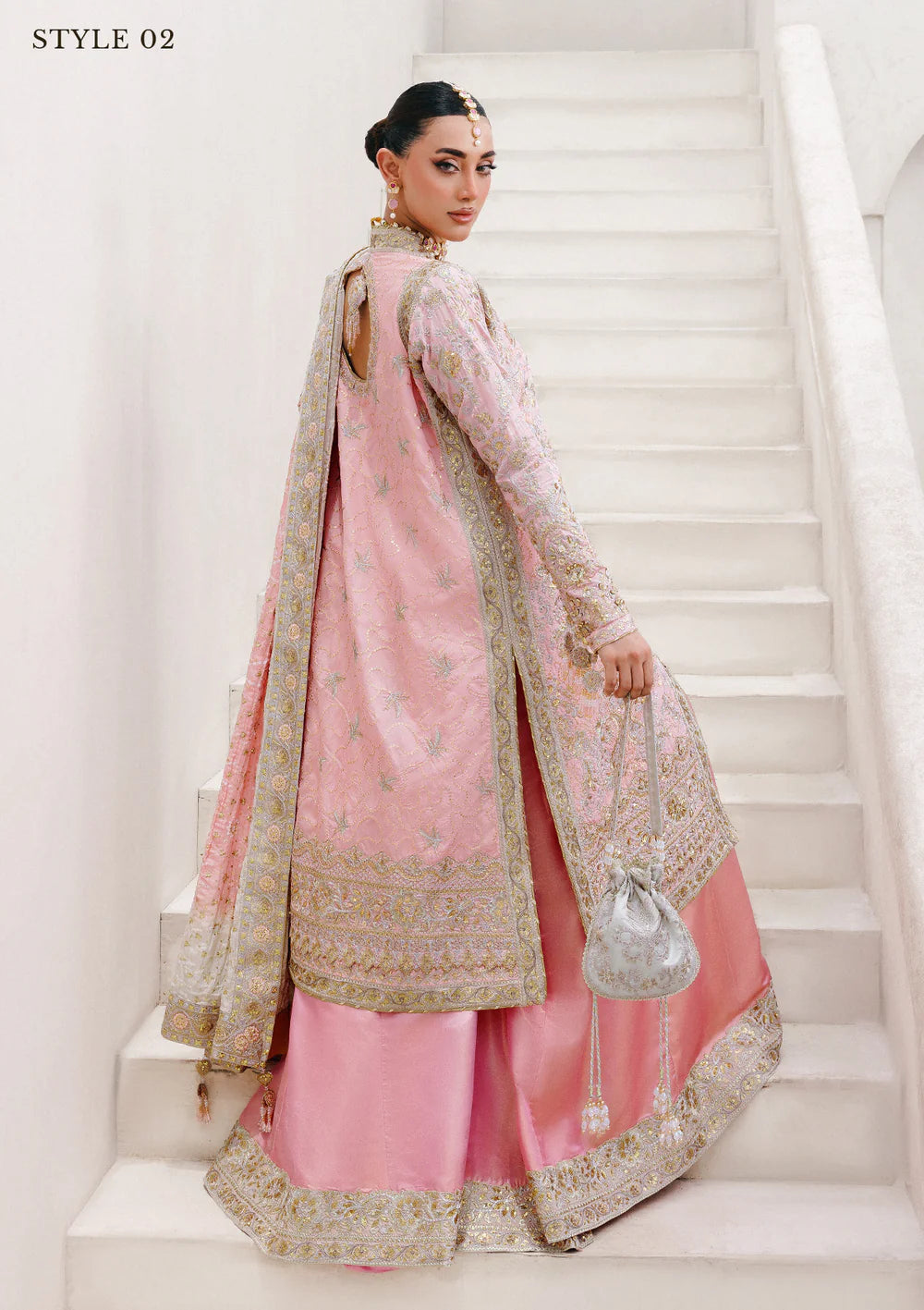 AIK stitched katan silk formal dress with medium silk dupatta – Pakistanimoda.com